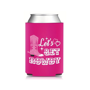 Porta Latas Personalizados al por Mayor, Neopreno Rosa con Mensaje 'Let's Go Girl', Regalo Promocional <span class=keywords><strong>para</strong></span> Bodas y Fiestas - Product Image 3