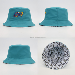 OEM Custom Bucket <b>Hat</b> Embroidery Logo Fisherman Cap with String Full Heat Dye Sublimation Transfer Printing High Quality for Men - Product Image 2