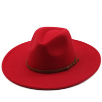 Chapeau Fedora en fausse laine de haute qualité, couleurs mélangées, brodé à la main, pour les activités de plein air, les affaires décontractées, la pêche