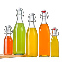 Botol Minuman Kaca Terlaris dengan Tutup Ayun, Botol Kaca Vintage 500ml dengan Tutup Flip