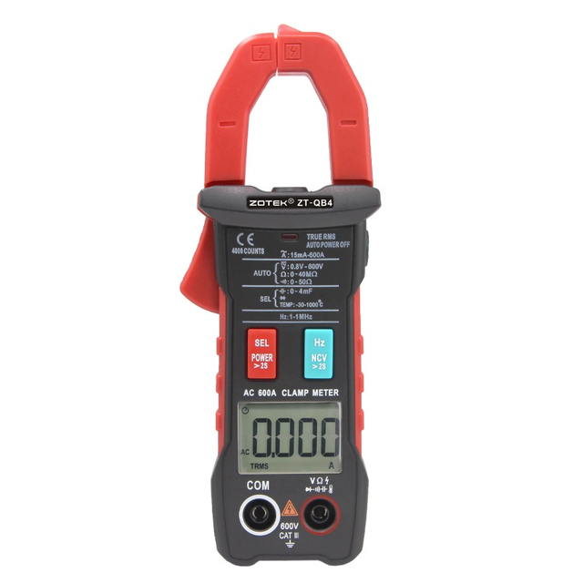 ZOYI ZT-QB4 4000-counting High-precision Automatic Range Easy-to-use Clamp Meter Diode Capacitor Frequency Temperature 600A/600V