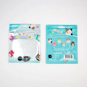 Custom Resealable Plastic Aluminum Zipper Packing Bag With Window For Gift Keychain