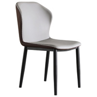 Chaise de salle à manger de luxe nordique chaises de salle à manger modernes à dossier haut blanc en cuir PU