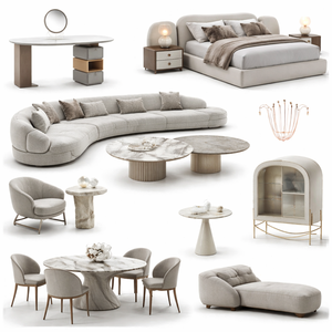 Luxury Customizable Apartment Living Room Bedroom Dining Furniture Modern Sofa Dining Table Office <b>Desk</b> Storage <b>Cabinet</b> Marble - Product Image 1