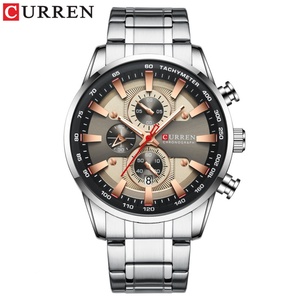 CURREN 8351 Custom Watch OEM Japan Quartz Luxury Male <b>Clock</b> Chronograph Stainless Steel Watch - Product Image 1