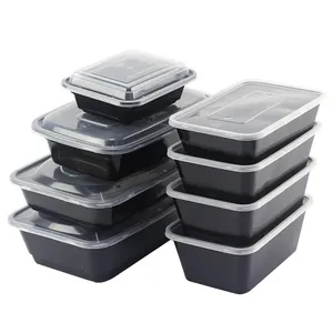 Customizable 17OZ 22OZ 25OZ 33OZ Disposable Microwavable Rectangular PP Plastic Food Packaging Takeaway Containers