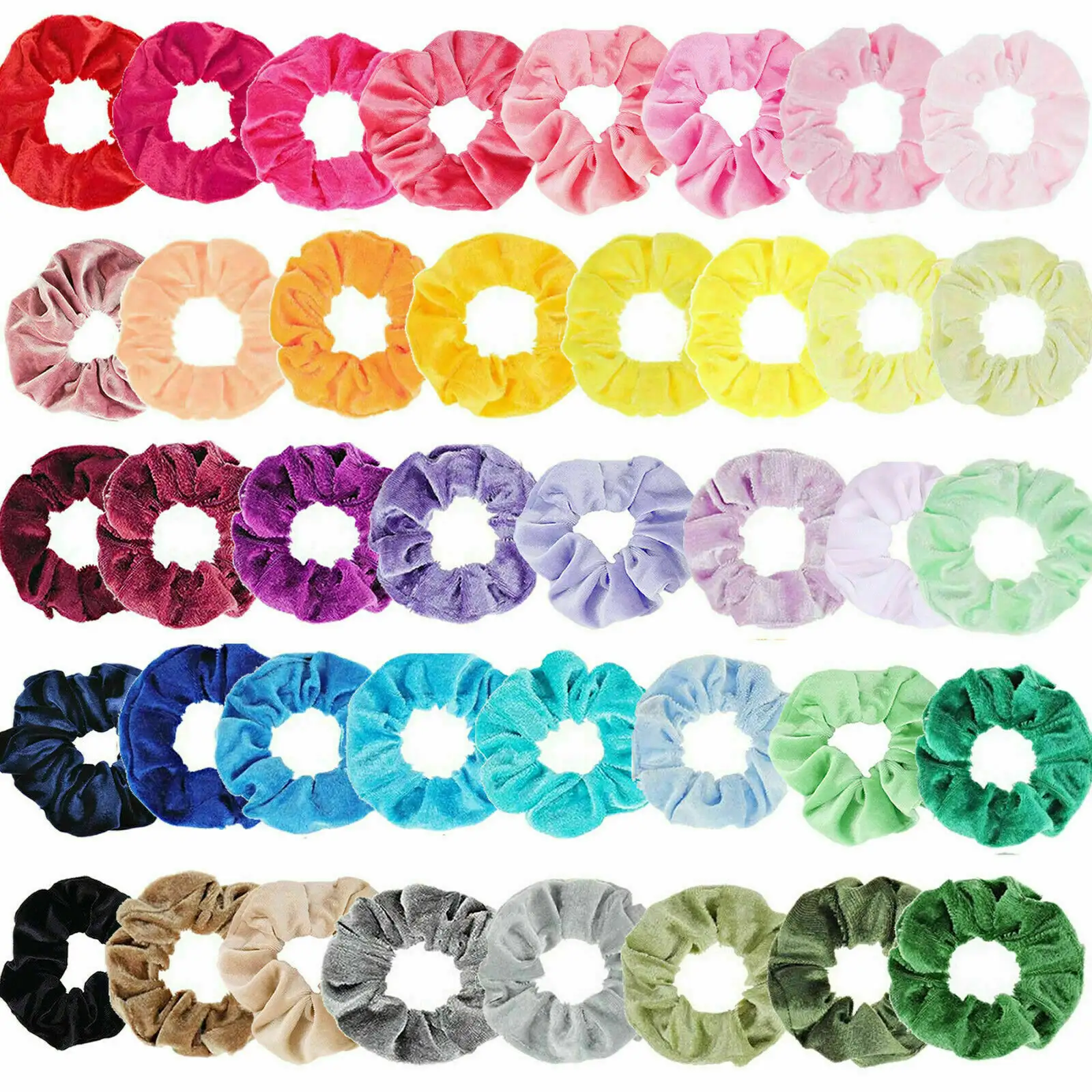 Toptan elastik Hairband kadife saç Scrunchies at kuyruğu tutucu için 50 renkler mevcut