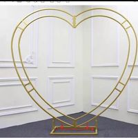 Arche de mariage robuste en forme de cœur de 2,2 m - Support de toile de fond romantique en fer pour cérémonie, demande en mariage, fête d'anniversaire et photomaton
