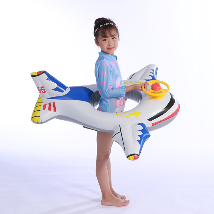 Figurines flottantes de piscine gonflable en Pvc, jouets pour enfants, avion, anneaux de natation, 1 pièce