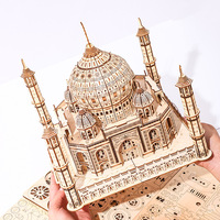 Mainan Puzzle Kayu 3D DIY Buatan Tangan Mainan Edukatif untuk Dekorasi Model Rakitan Taj Mahal