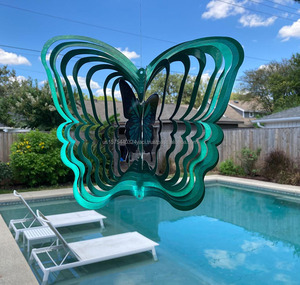 Tourniquets à vent métalliques suspendus pour la décoration intérieure et extérieure, sculptures éoliennes pour jardin, cour, véranda et patio – Magnifiques tourniquets à vent - Product Image 4