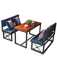 American LOFT Bar de style industriel en fer Bar Restaurant occidental Tables et chaises en bois massif Table et chaise de siège à cartes