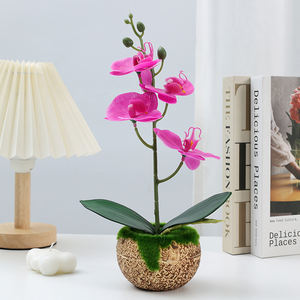 Fleur Artificielle Quatre Phalaenopsis En Pot Maison Bureau Porche Place Pâte À Papier Petites Fausses Fleurs En Pot - Product Image 6