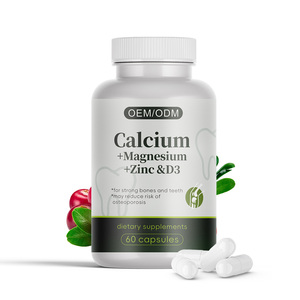 Tableta Masticable de Calcio, <span class=keywords><strong>Magnesio</strong></span>, <span class=keywords><strong>Zinc</strong></span> <span class=keywords><strong>y</strong></span> Vitamina D3 de Marca Privada OEM <span class=keywords><strong>para</strong></span> la Fortaleza de Huesos <span class=keywords><strong>y</strong></span> Dientes, <span class=keywords><strong>para</strong></span> Adultos, Grado Alimenticio, 24 Unidades - Product Image 1