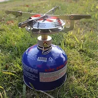Réchaud à gaz manuel en métal coupe-vent, portable et pliable, pour le camping, la randonnée, le pique-nique et l'alpinisme