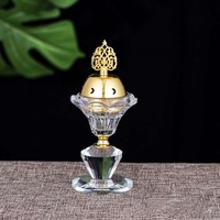 Porte-brûleur d'encens en cristal arabe de luxe Vintage décoration de la maison brûleur en verre mariages élégant classique cadeau en boîte