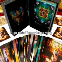 Cartes de tarot personnalisées avec bordure verte, boîte à couvercle rabattable, jeu de tarot de luxe, impression personnalisée, fournisseur en gros
