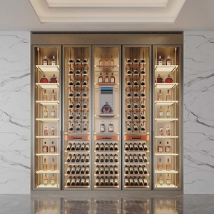 Cave à vin haut de gamme, espace de dégustation social, armoire de conception moderne et luxueuse sur mesure pour hôtel, villa, bar à spiritueux, cave à vin haut de gamme - Product Image 1
