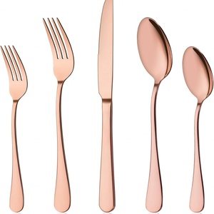 Bulk Luxury Gold Stainless Steel Cutlery Set Dinner Spoon Fork and Knife Set for Wedding Restaurant Hotel - Product Image 2