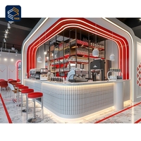 Comptoir de service moderne pour café, vitrine à gâteaux en verre et bois, présentoir à pâtisserie