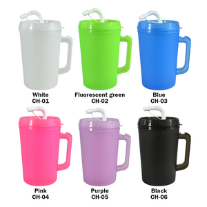 Plastic <strong>drinking</strong> <strong>cup</strong> with handle lid straw 22oz 34oz double walls big capacity PP <strong>travel</strong> mug <strong>for</strong> outdoor camping party - Product Image 2
