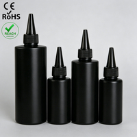 Bouteilles personnalisées rondes de 60 ml et 100 ml en PET/PE pour liquides, jus, sauces et huiles, avec compte-gouttes applicateur compressible et bouchon inviolable
