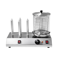 Cuiseur vapeur commercial pour hot-dogs avec 4 chauffe-pains, chauffe-saucisses robuste en acier inoxydable pour stands de concession de stades et services de traiteur