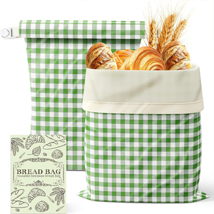 Sacs à pain pour levain, 2 packs, réutilisables, en matériau durable, pour conserver la fraîcheur et bloquer l'humidité, grand format, en cire d'abeille - Product Image 1