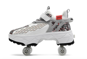 Patines <span class=keywords><strong>de</strong></span> Ruedas Deformables para <span class=keywords><strong>Mujer</strong></span>, Zapatos con Ruedas <span class=keywords><strong>de</strong></span> Doble <span class=keywords><strong>Fila</strong></span> y Cuatro Ruedas para Niñas y Mujeres, Zapatos Deportivos <span class=keywords><strong>de</strong></span> Skateboard <span class=keywords><strong>de</strong></span> Doble Propósito - Product Image 4