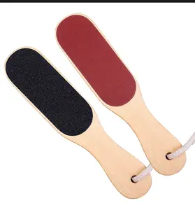 Coarse Fine Two-Sided Exfoliating File Professional Wooden Handle Callus Remover Pedicure Foot File