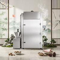 Machine à fumer la viande automatique en acier inoxydable PLC, four industriel à fumée thermique pour porc, saucisses, bœuf séché