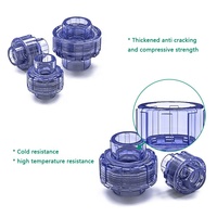 Kualitas tinggi 1/2 ''-4'' transparan UPVC pipa fitting jelas Union Joint 1 Inch 2 Inch 3 Inch 4 Inch untuk Watertank Supply