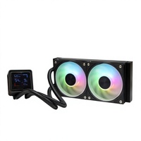 Refroidisseur de processeur liquide AIO personnalisé en usine avec écran numérique de 240 mm, écran de température, 290 W TDP, double ventilateur, roulement fluide, boîtier d'ordinateur