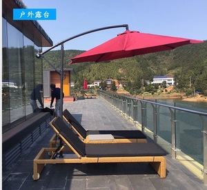 Y464 extérieur haut de gamme lit droit réglable Resort piscine balcon plage chaise longue table chaise longue transat patio inclinable - Product Image 2