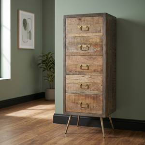 Industrial Style Solid Wood <b>Storage</b> <b>Chest</b> Desktop Organizer Cabinet 5+ Drawers/Compartments for Farmhouse Apartment Living Room - Product Image 2