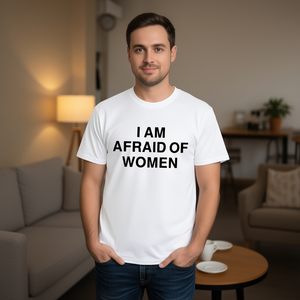 Camiseta con la frase 'I Am Afraid Of Women', camiseta divertida con meme, camiseta 'Cringe', regalo divertido, camisetas 'Dumb' - Product Image 3