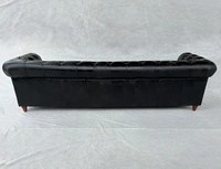 Ensemble de canapé Chesterfield en cuir véritable havane rustique avec cadre en bois massif rempli d'éponge au design tufté pour hôtel