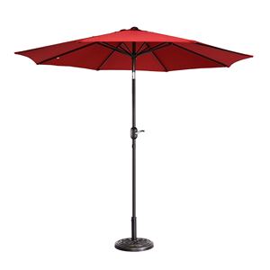 Sombrilla impermeable de 9 pies para <span class=keywords><strong>patio</strong></span> de jardín al aire libre con inclinación de botón y manivela, sombrilla de mercado con base - Product Image 1