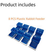 Nouveau Lot de 8 Mangeoires Anti-Morsure en Plastique ABS pour Lapins avec Bord Métallique, Trou de Drainage Anti-Déversement, Couleur Bleue, Facile à Utiliser, Mangeoire à Fixer sur Cage