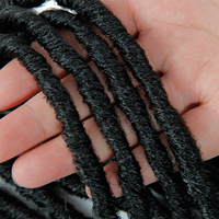 Extensions de Cheveux Synthétiques Pré-Bouclées de 18 Pouces, Fausses Locs Déesse, Locs Gipsy Lisses, Cheveux au Crochet, Dreadlocks Ombrées en 3 Tons