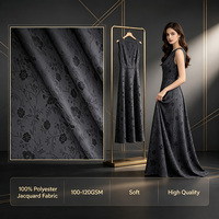Tissu Jacquard en Gros d'Usine 100% Polyester Poids Moyen Anti-Rétrécissement Couleur Personnalisée pour Robe de Mode Vêtement