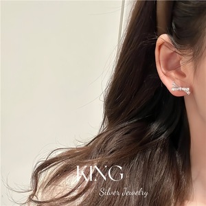 King <b>Silver</b> Jewelry Bow <b>Stud</b> <b>Earrings</b> S925 Sterling <b>Silver</b> Claw Setting Everyday Wear - Product Image 3