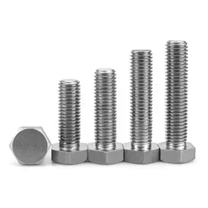 Custom Non-standard Corrosion Resisting M8X1.25 Titanium Bolts M5 M6 M8 M10 Full Thread Titanium Hex Bolt