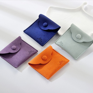 1mm <b>Thick</b> Custom Printed Microfiber Bracelet <b>Ring</b> Snap Button Soft Suede Jewelry Packaging Pouches - Product Image 1
