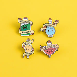 Beliebte kunden spezifische geformte Metallstifte Fabrik Direkt versorgung Cartoon Design Abzeichen Hartem ail Anstecknadeln Chemie für Kleidung - Product Image 6