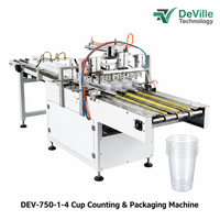 Machine de comptage et d'emballage automatique haute vitesse pour gobelets jetables, machines d'emballage multifonctions pour usine de vaisselle en PP PET