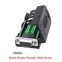 Conector sin soldadura DB9 de 9 pines macho a hembra RS232 RS485 D-SUB con terminal de conexión para PCB