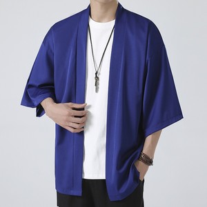Cardigan mince de couleur unie en soie de glace de style chinois ODM Han pour hommes pour le printemps vêtements chinois anti-DDoS amples - Product Image 2