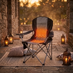 <span class=keywords><strong>Chaise</strong></span> de camping chauffante robuste et pliable avec porte-gobelet et rangement latéral, <span class=keywords><strong>chaise</strong></span> de camping chauffante <span class=keywords><strong>pour</strong></span> l'extérieur - Product Image 6