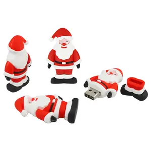 Promotionnel personnalisé usb Bâton Fabricants 2.0 3.0 64gb 32gb 16gb 8gb 4gb 2gb Santa Claus PVC en forme usb flash drive avec logo